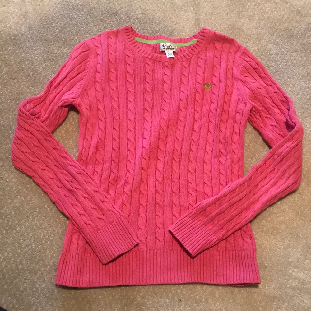 Lilly Pulitzer Pink cable knit sweater
